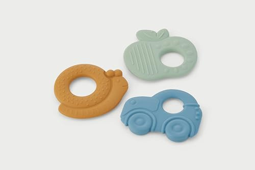 tickit Silisoft Lot de 3 jouets de dentition sensoriels texturés en silicone de qualité alimentaire pour bébé – Apaisant, rafraîchissant et créatif dès la naissance, neutre