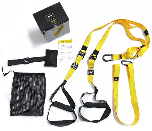 BRAVECOW Suspension Trainer Straps, Portable Lightweight Workout Bands Full Body Home Gym System for Indoor Outdoor Strength Training Fitness Home, Travel