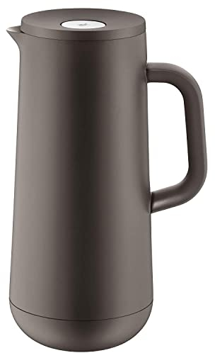 WMF Impulse Thermoskanne 1l, Isolierkanne für Kaffee oder Tee, Druckverschluss, hält Getränke 24h kalt & warm, hellbraun