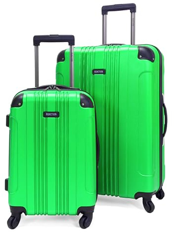 Kenneth Cole REACTION Out of Bounds Lightweight Hardshell 4-Wheel Spinner Luggage, Kelly Green, 2-Piece Set (20 & 28)