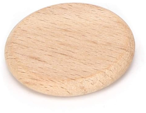 Naturliga Träskivor, 50 st Runda Bokträskivor, Släta Kanter för DIY Hantverk och Dekoration, 50-Pack