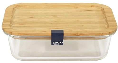 COOK CONCEPT - KA4799 - Lunch Box En Verre et Bamboo 104cl Cuisine à Emporter Lunch Box et Accessoire