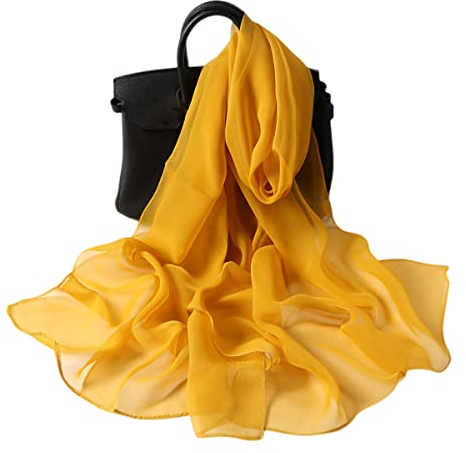 FAIRYGATE Seiden Tuch Damen Eleganter Sommer Schal für Frauen Hochwertiges Seidenschal Halstuch und Chiffon Stola Stilvoll 6037