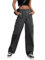 Breampot Womens Cargo Trousers High Waist Hiking Walking Combat Pants Casual Work Bottoms Outdoor Streetwear(Dark Grey,Large)