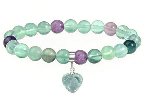 XIANNVXI Fluorite Bracelet for Womens 8mm Healing Gemstone Crystal Stone Beaded Bead Bracelet Ladies Jewellery Gifts for Her,Gifts for Christmas Birthday