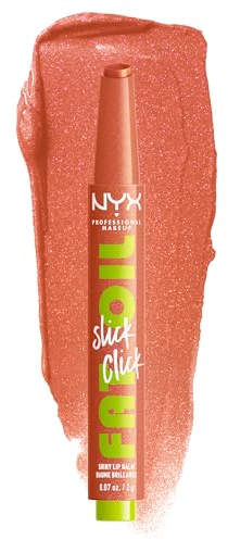 NYX Professional Makeup Fat Oil Slick Click, Bálsamo Labial Brillante Hidratante, Para unos Labios Heavys, 12h de Hidratación, Con Aceites de Aguacate, Frambuesa y Mora, Tono: Hits Different, 2 g