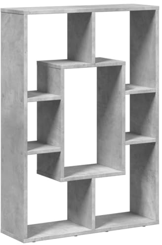 vidaXL Bibliothèque Gris béton 63x20x90 cm Bois d'ingénierie, étagère, étagère de Rangement, Support à Livres, étagère à Livres, étagère de Stockage