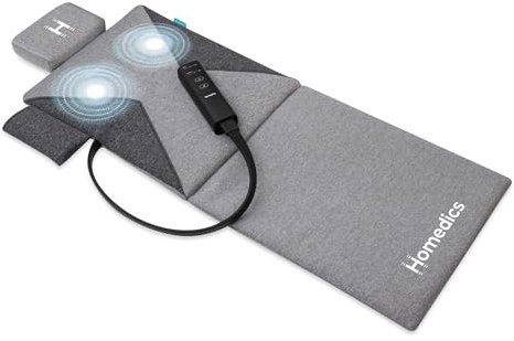 Homedics Stretch Essentials - Full Body Massage Mat, 3 Stretch Programs, Upper & Lower Back Stretcher Mats, Lightweight and Foldable Body Massager Mat for Relief, Yoga or Workout - with Head Pillow