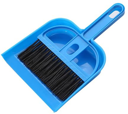 Set di mini scopa e paletta, set di paletta per scopa per spazzatrice da tavolo portatile multifunzionale per tastiera da tavolo per computer (Blu)
