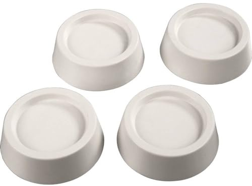 Xavax | Amortiguador de Vibraciones para Lavadora y Secadora de TPR, Blanco | Soporte antivibración Antideslizante para electrodomésticos con reducción de Ruido y protección del Suelo, 4 uds