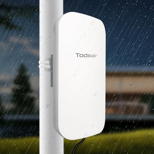 WiFi-förlängning utomhus, IP65 vattentät, upp till 1200 Mbps WiFi-repeater med dubbla band, AP-läge och repeater, täcker upp till minst 320 m² och 30 enheter, lämplig för gårdar