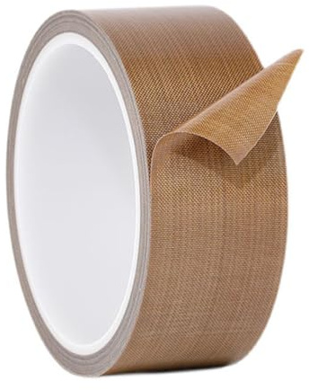 Misuyue Nastro in teflon autoadesivo, resistente al calore, 20 mm x 10 m, in PTFE Teflon per macchina sottovuoto, resistente al calore fino a 300 ℃ (marrone)