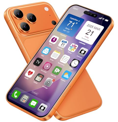 Perusha Affichage Téléphone Jouet en Métal Fausse Réplique Non Fonctionnelle 1:1 Téléphone pour Phone 17 Pro Téléphone Jouet Fausse, 17 pro Écran Couleur Orange