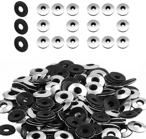 100 pièces Rondelles Métal Étanches M5.5x19x2 mm EPDM Noire | Joint Plat, Pour Vis de Toiture et Auto-perceuse, Bague d'Étanchéité en Acier, Caoutchouc EPDM