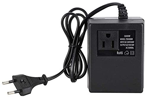 Fafeicy Adattatore per Presa di Corrente Convertitore di Tensione 300W 220V a 110V per Dispositivi Elettrici 50 Hz / 60 Hz EU Plug