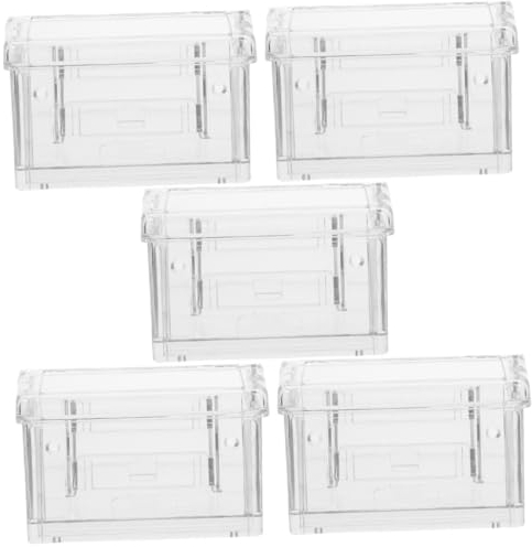 Tofficu Kartenbasis 5er-box Transparente Visitenkartenbox Geschäfts Kartenaufbewahrungsbox Foto Visiten Kartenständer Namenskarten Stehen Klipp Muschelschale Acryl