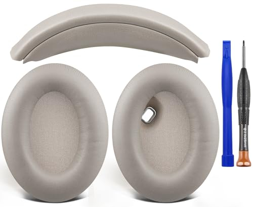SOULWIT Mousse Coussin Coussinets + Bandeau, Kit de Remplacement pour Sony WH-1000XM4 (WH1000XM4) Les Circum-auraux Casques, pièce de Rechange pour Le Coussinet de Bandeau
