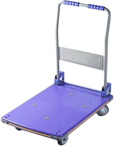 FFYUTING Carretilla de Plataforma Plegable con Ruedas Carretilla de Mano Plana con manija Ajustable Carro de Plataforma móvil Carro de diseño Antideslizante