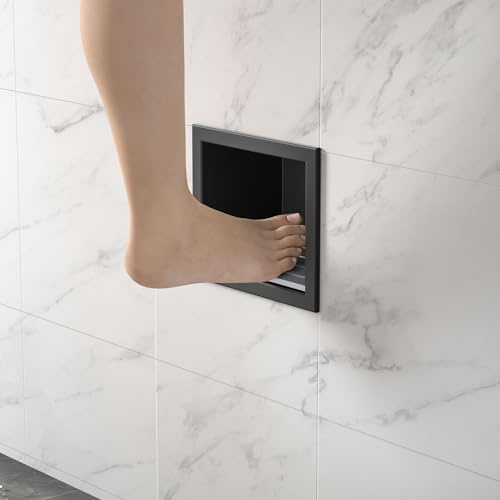 Bernkot Niche murale en acier inoxydable 304 noir mat 15 cm x 12 cm pour salle de bain, support encastré dans la salle de bain avec surmontage, pas de carrelage nécessaire