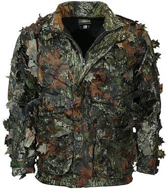 Dallaswear Mossy Oak Break Up Leafy Camo Jacket | Veste de chasse pour homme | Veste de pêche multi-poches | Veste camouflage aspect 3D pour sports de plein air, Mossy Oak Break Up, XL