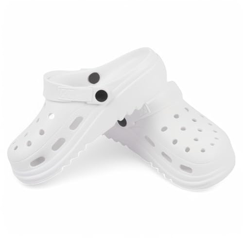 CHILLIFE Zoccoli con Piattaforma e Ventilazione per Donna, Sandali da Doccia e Spiaggia, Scarpe Comode, Fabbricato in Portogallo, bianco, 37 EU