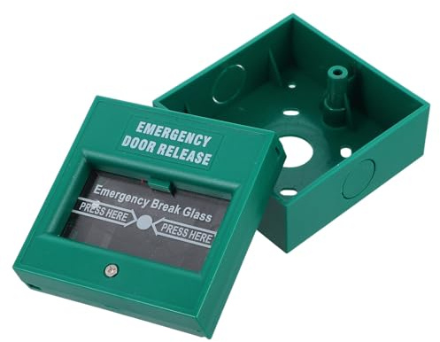 Ciieeo Pulsante di Emergenza Antincendio Manuale Reset, Interruttore di Allarme per Uscita di Sicurezza, Pulsante di Rilascio per Rottura Vetro Compatibile Sistemi Tradizionali, per
