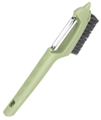 2-in-1 Spazzola Verdure Strofinate, Spazzola Lavaggio Verdure con Sbucciaverdure per Patata Carota Cetriolo Staccabile Utensili Pulire Frutta Utensili Cucina (Verde)