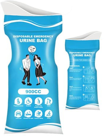 Engångsurinpåse 900ml - Unisex Bärbar Nödurinpåse | Lämplig För Camping | Vandring Trafikstockningar Road Trips Gravida Patienter - 10 Stycken Per Förpackning Rekommenderad Försäljning