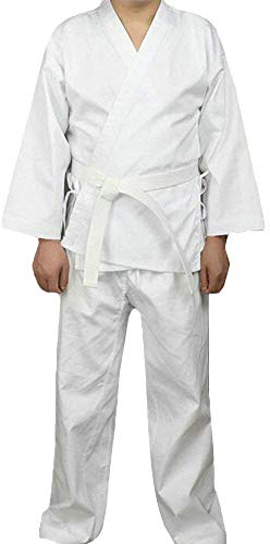 G-LIKE Karate Judo Anzug Kleidung - Kampfkunst Judogi Aikido Keikogi Jiu Jitsu Taekwondo Bando Kung Fu Outfit Training Uniform Kostüm Set Jacke Hose Freier Gürtel für Männer Frauen Kinder (170 cm)