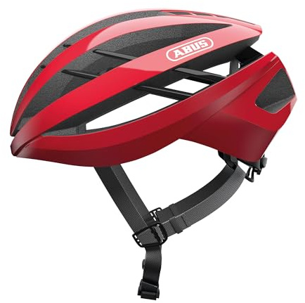 ABUS Rennradhelm Aventor - Fahrradhelm für professionellen Radsport - gute Ventilationseigenschaften - für Damen und Herren - Rot, Größe S