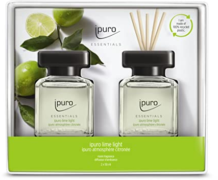 ipuro - erfrischender ipuro lime light Raumduft - dezenter Raumerfrischer mit spritzigen & blumigen Noten - stilvoller Lufterfrischer in der Wohnung für ein puristisches Dufterlebnis 2 x 50 ml