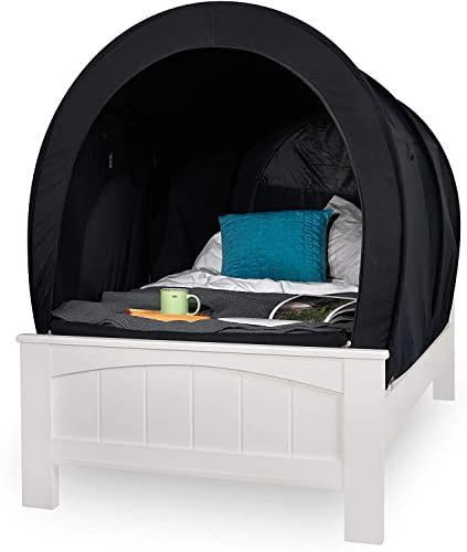 Snuggy Pod Bed Canopy - Blackout (King Size), Lightweight & Breathable | Sensory-Friendly Enclosed Pop-Up Bed Tent for Kids & Adults, Indoor Sleep Pod for Privacy & Light Control, Foldable Design