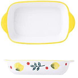 VIKIMO Ceramics Baking Dishes,ceramic dishes,bakeware,Porcelain Bakeware Tray Pie Dish Non-Stick Pie Plate Lasagna Pans Dishes for Oven Hand Painted Pattern, 1 Piece,A (Color : Onecolor)