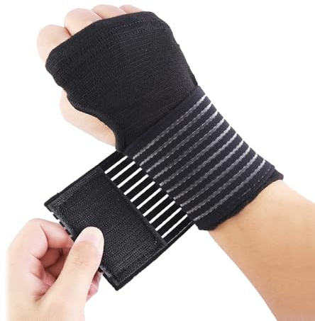 1 Par Muñequera de Soporte para Túnel Carpiano Órtesis Muñequera de Protección, Reposamuñecas elástico para Soportes para Deportivo,DistensionesTúnel Carpiano, Tendinitis, Distensiones y Esguinces - L