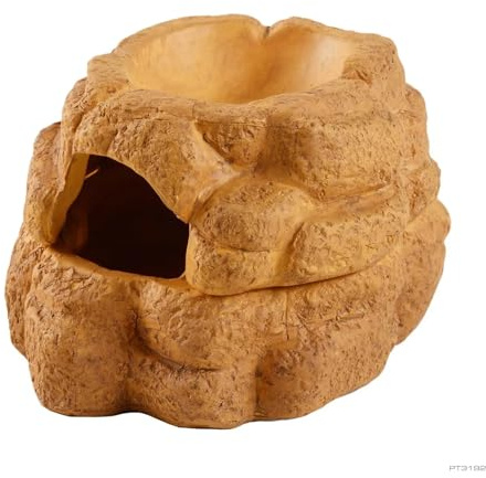 Cueva de cerámica de Dos Piezas Que retiene la Humedad y simula Roca Exo Terra, Pequeña