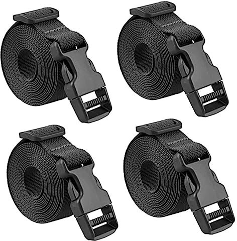 BESPORTBLE 4pezzi Cinghie Regolabili Per Fissaggio Carico Con Fibbia Rilascio Rapido Cinghie Nylon Resistenti Per Bagagli e Rimorchio Multiuso Per Viaggi e Trasporto