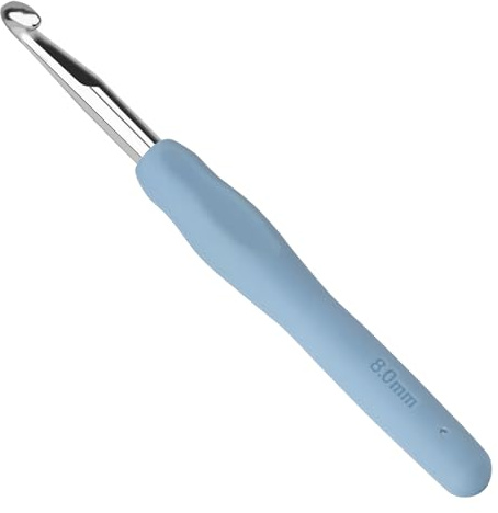 Totofy agujas crochet 8 mm, ganchillos crochet con mango suave ergonómico, adecuado para principiantes y entusiastas del ganchillo