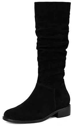 Generisch - Femme - Bottes d'hiver doublées en cuir pour femme - Vertes, chaussures d'hiver - 40 EU - Noir - Imperméables - Plat - Bottines plates pour femme, noires