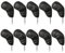 Golf Iron Club Head Covers Magnetic 10pcs 4-9，P,A,S,L Right Hand Black PU Leather Hollow Out Numbers