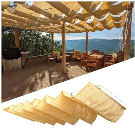 Toldo retráctil resistente para pérgola, toldo de vela de onda gruesa y transpirable para exteriores, para patio, porche, patio y jardín (2 pulgadas de ancho x 4 m de ancho x 13.1 pies de largo)