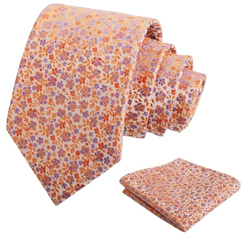 Alizeal Pochette de costume et boutons de manchette à motif floral pour hommes