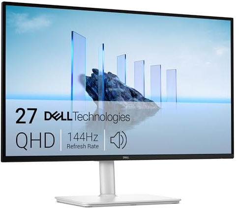 Dell 27 Plus Monitor - S2725DSM, QHD (2560x1440), 144Hz, IPS, 1ms MPRT, AMD FreeSync, 99% sRGB, Height Adjust, Built-in Speakers, DisplayPort, HDMI, 3 Year Warranty, White