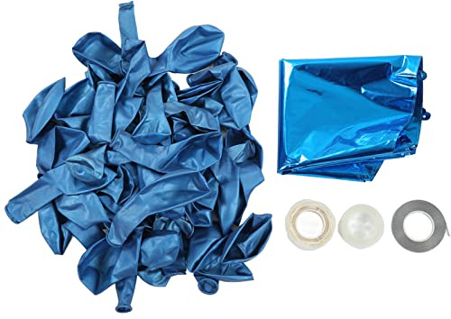 Ballonggirlandskit Blå Naturlatex Hållbar Underbar stil Bred applikation Festballonger för babyshower Bröllopsdekorationer 60 latexballonger 6 folieballonger