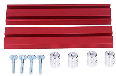 Woodworking Planing Stop & Bench Dog Kit | Aluminum Alloy Clamp for Secure Workpiece | Planer Stop for Workbench/Engraving/Saw | 4 Dogs & Screws (19.8mm)
