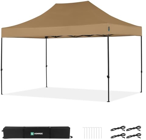 VONROC Carpa para Fiestas Easy‑Up 3×4,5 m Beige