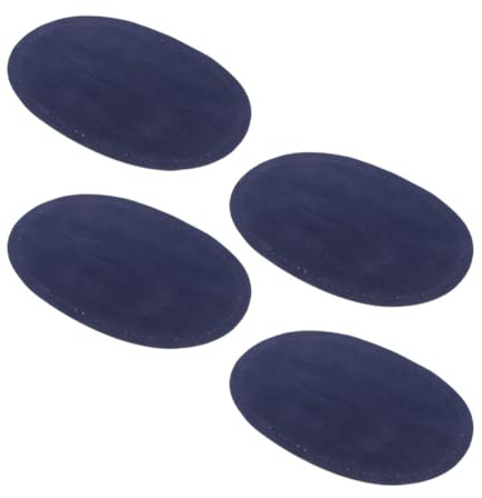 SOESFOUFU Fabric Patch 2 Pair Oval Elbow Patches for Men Blue Fake Leather Sewing Repair Patches for Sweaters and Jackets