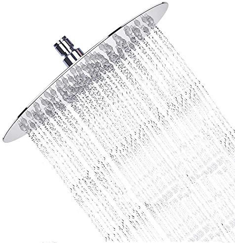 Shower Head, sinzau 8 Inch Round Rain Showerhead, 304 Stainless Steel, Ultra-Thin Design-Best Pressure Boosting