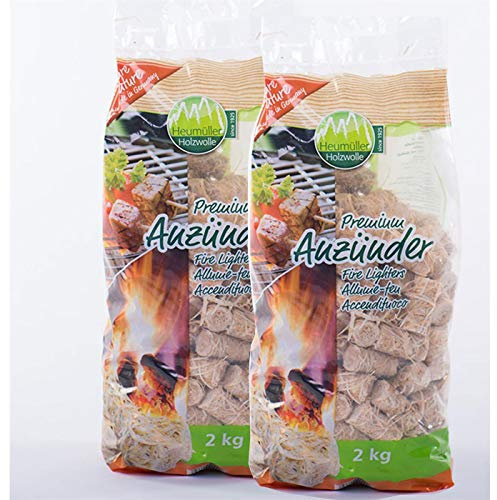 Ziegler Premium Kaminanzünder Anzündwolle, Feueranzünder, 2 x 2 Kilogramm