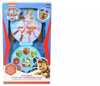 PAW PATROL - Chase's Flip Up Learning Pad Toy for Kids - Helps Develop Colours, Letters and Shapes Recognition - Featuring 4 Fun Interactive Activities, 18 Months+