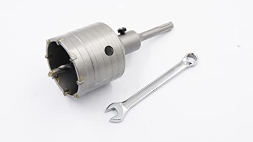 Broca para Hormigón 82mm Con SDS y Adaptador 110mm, Broca Hueca de Metal Duro para Paredes de Ladrillo, Bloques (82mm + Adaptador 110mm)